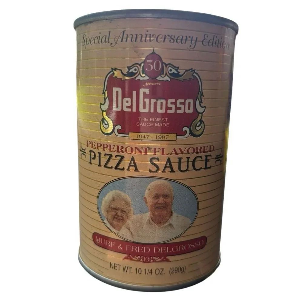 DelGrosso Pepperoni Flavored Pizza Sauce Metal Novelty Bank
